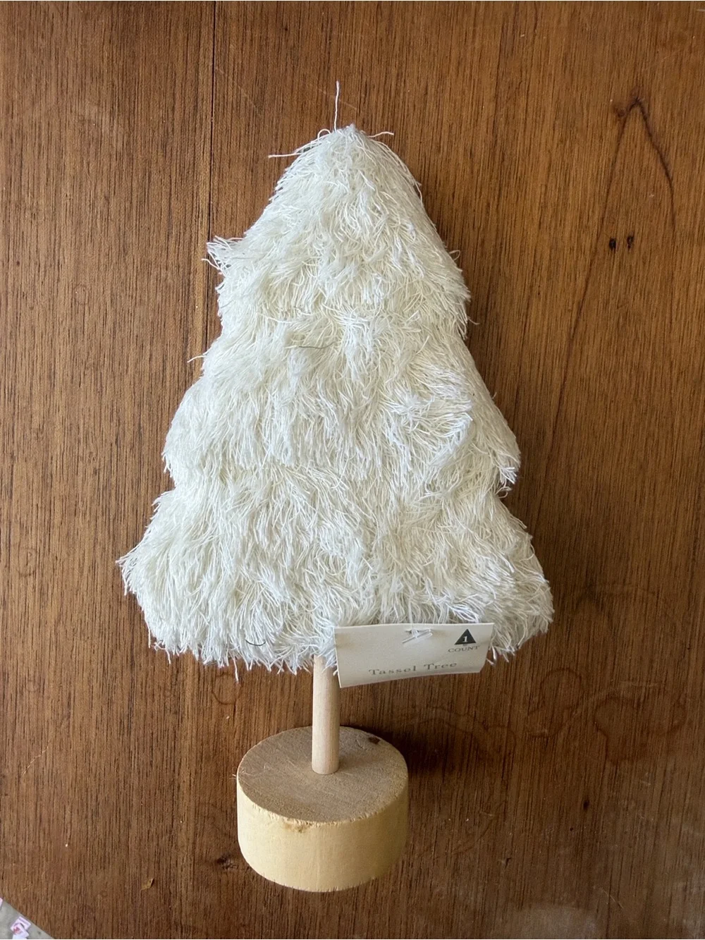 Target Cream and Green Textured Fringe tassel Holiday Trees